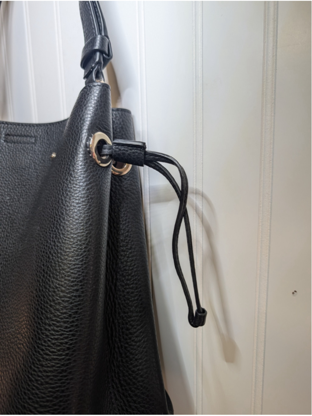 Kate Spade Marti Large Bucket Bag Black Pebbled Leather Crossbody Shoulder Purse - Picture 4 of 11
